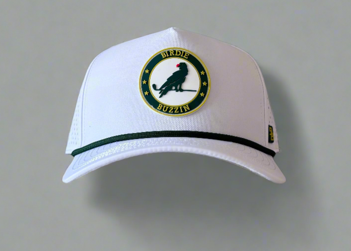 "THE BRONCO" • 5 PANEL • SNAPBACK W/ROPE • WHITE/GREEN/YELLOW