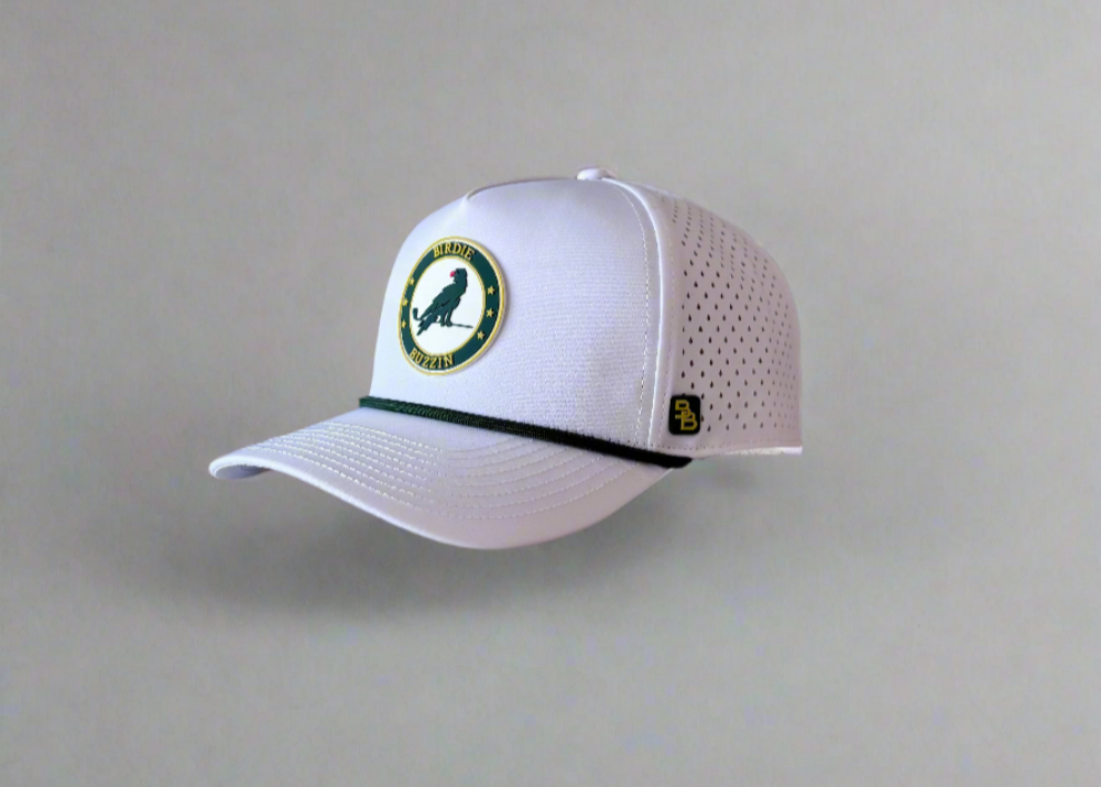"THE BRONCO" • 5 PANEL • SNAPBACK W/ROPE • WHITE/GREEN/YELLOW