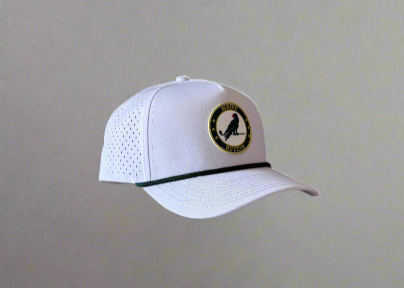 "THE BRONCO" • 5 PANEL • SNAPBACK W/ROPE • WHITE/GREEN/YELLOW